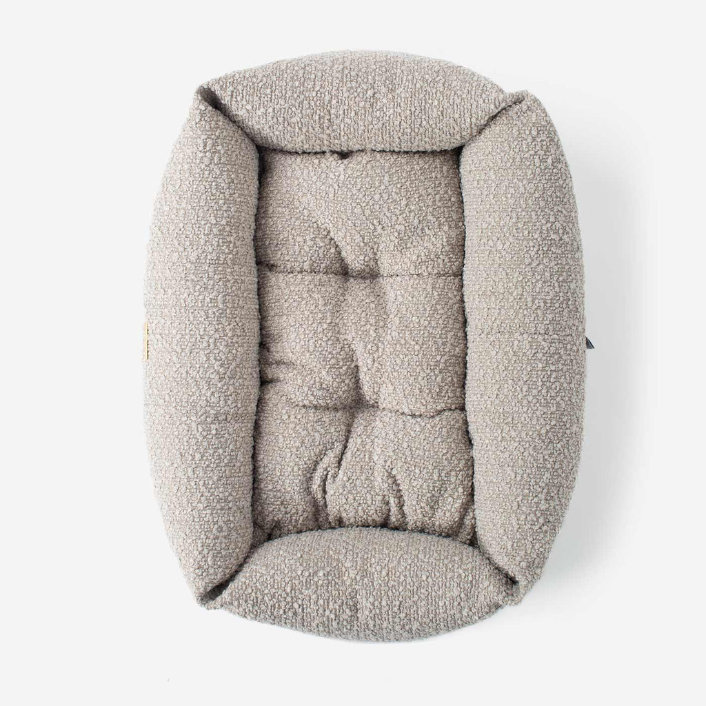 Cozy & Calming Puppy Cage Bed In Mink Boucl¨¦ by Lords & Labradors