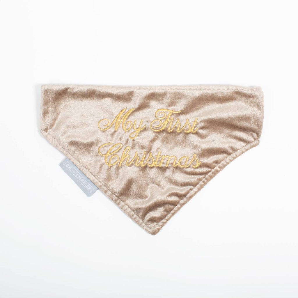 'My First Christmas' Bandana in Velvet by Lords & Labradors
