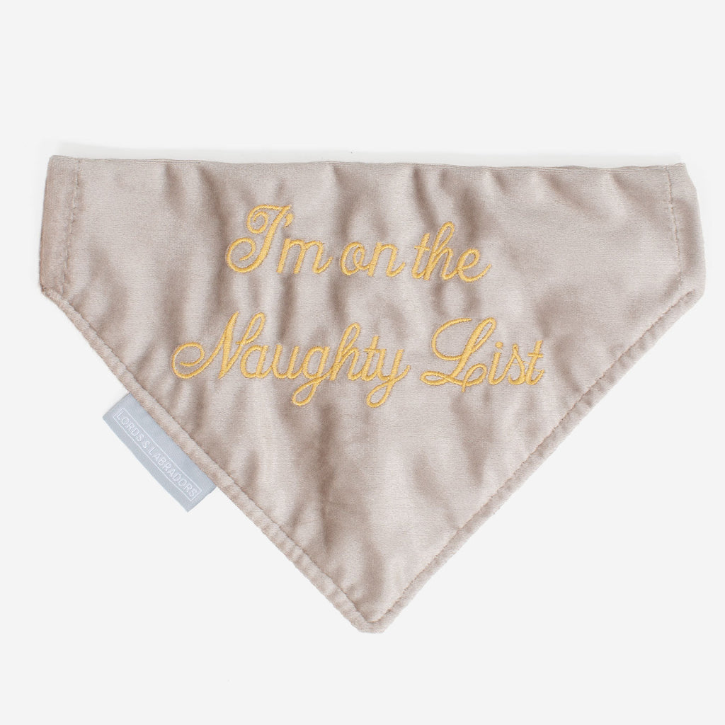 'I'm on the Naughty List' Bandana in Velvet by Lords & Labradors