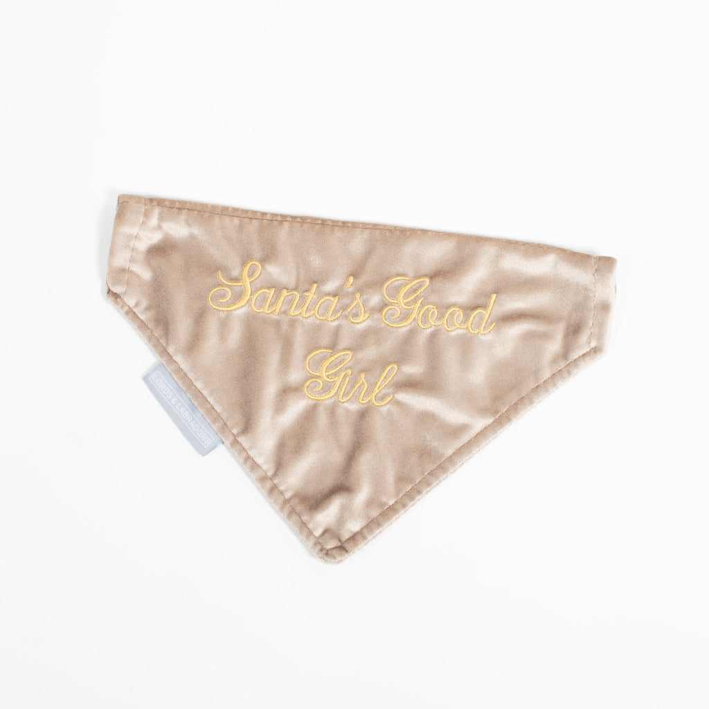 'Santa's Good Girl' Bandana in Velvet by Lords & Labradors