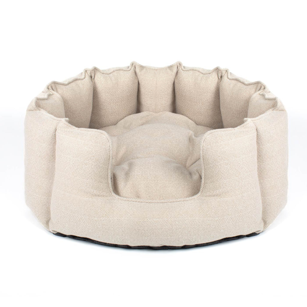 High Wall Bed For Cats in Herringbone Tweed by Lords & Labradors