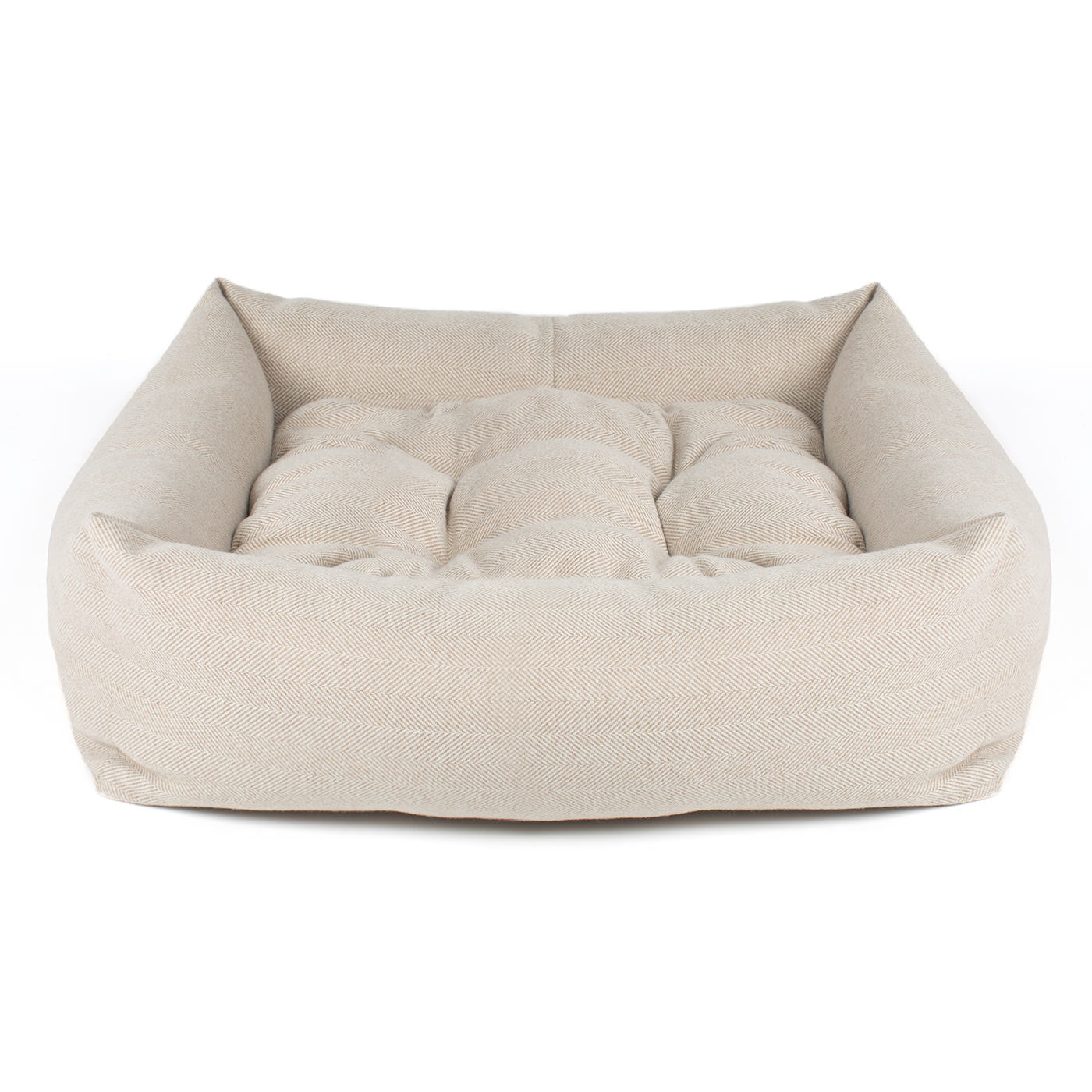 Box Bed For Dogs in Herringbone Tweed by Lords & Labradors