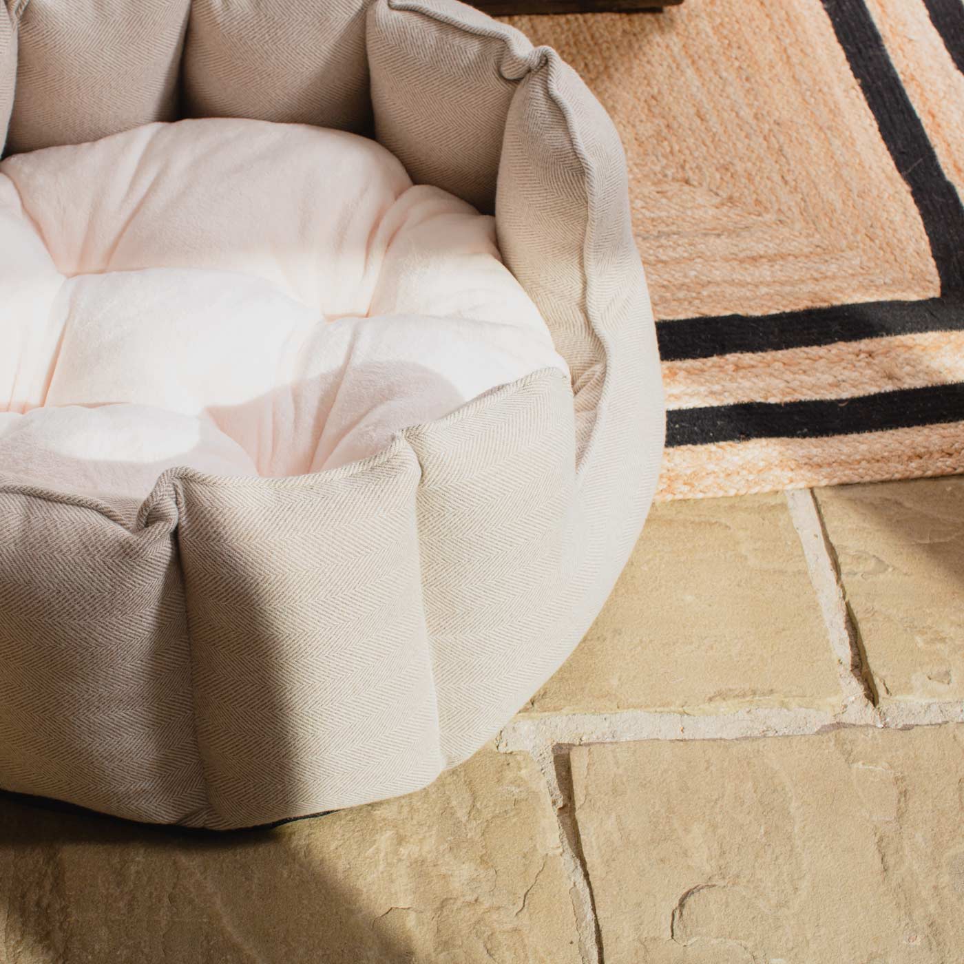 High Wall Bed For Dogs in Herringbone Tweed by Lords & Labradors