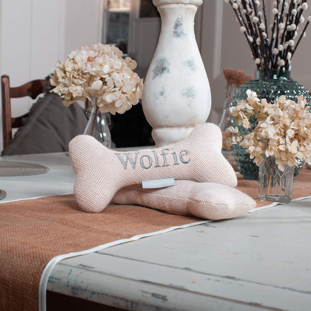 Bone Dog Toy in Herringbone Tweed by Lords & Labradors