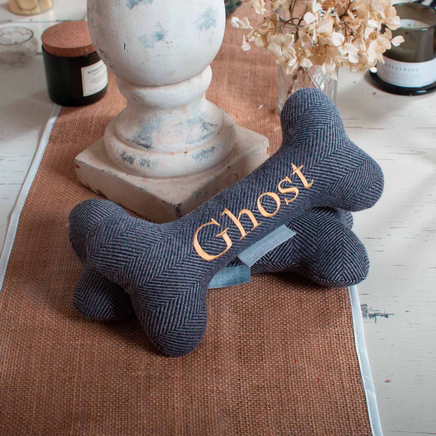 Bone Dog Toy in Herringbone Tweed by Lords & Labradors