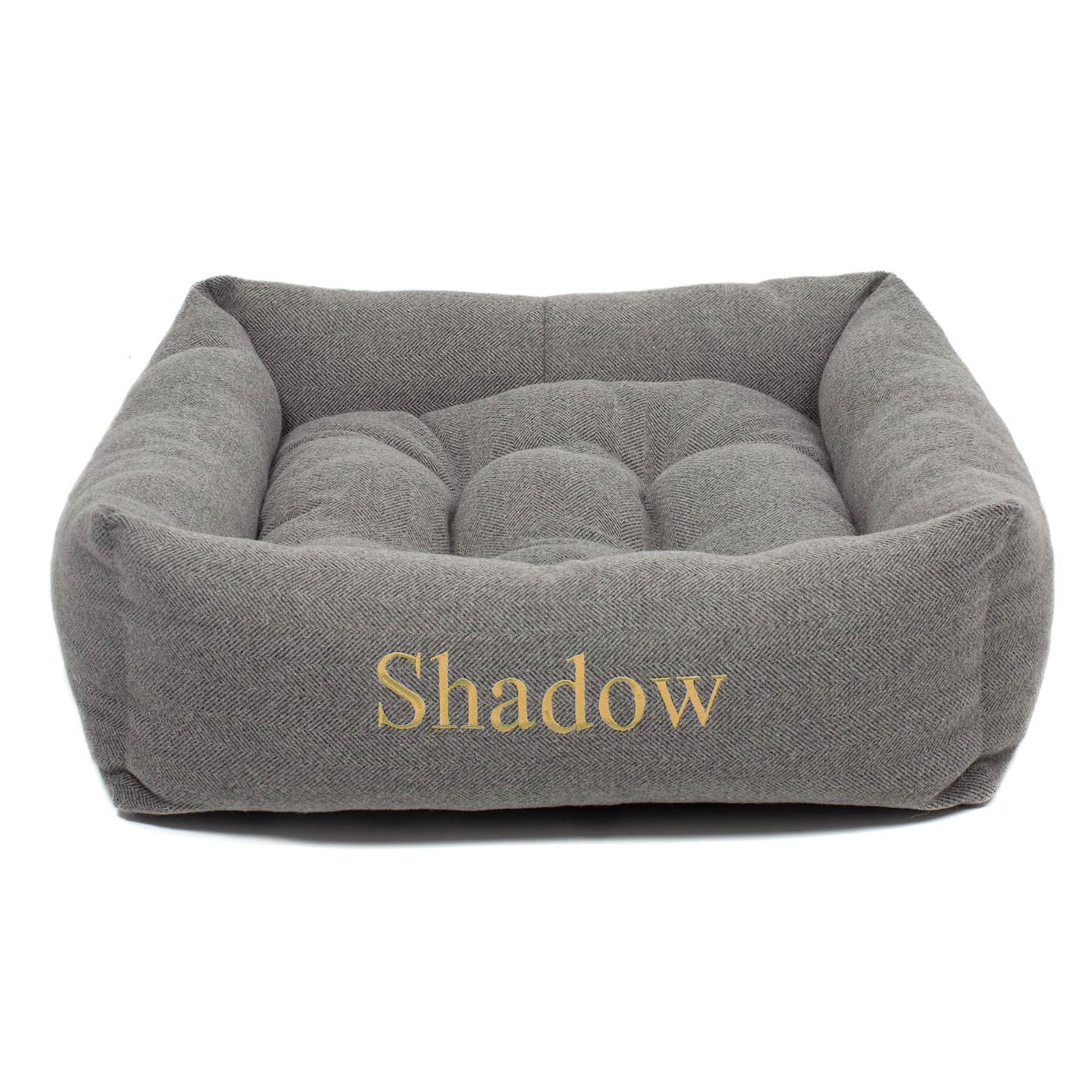 Box Bed For Dogs in Herringbone Tweed by Lords & Labradors