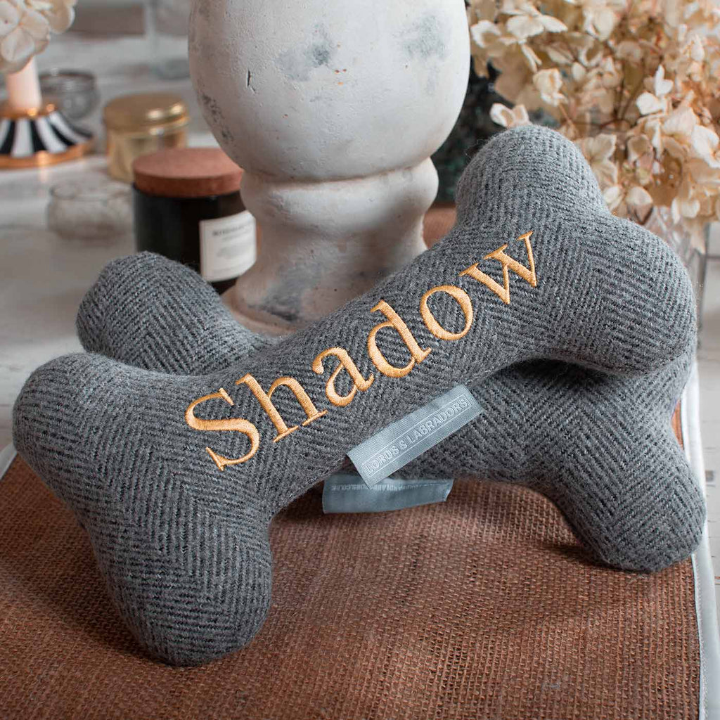 Bone Dog Toy in Herringbone Tweed by Lords & Labradors