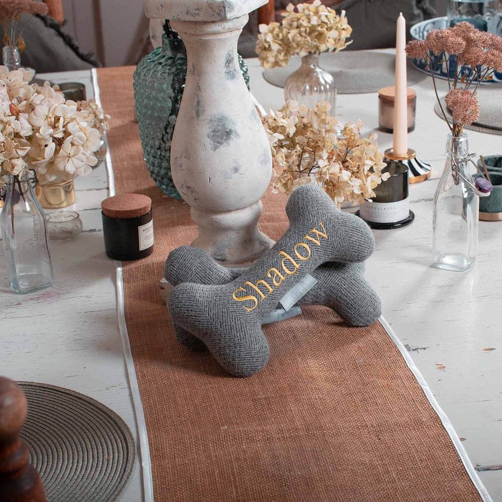 Bone Dog Toy in Herringbone Tweed by Lords & Labradors