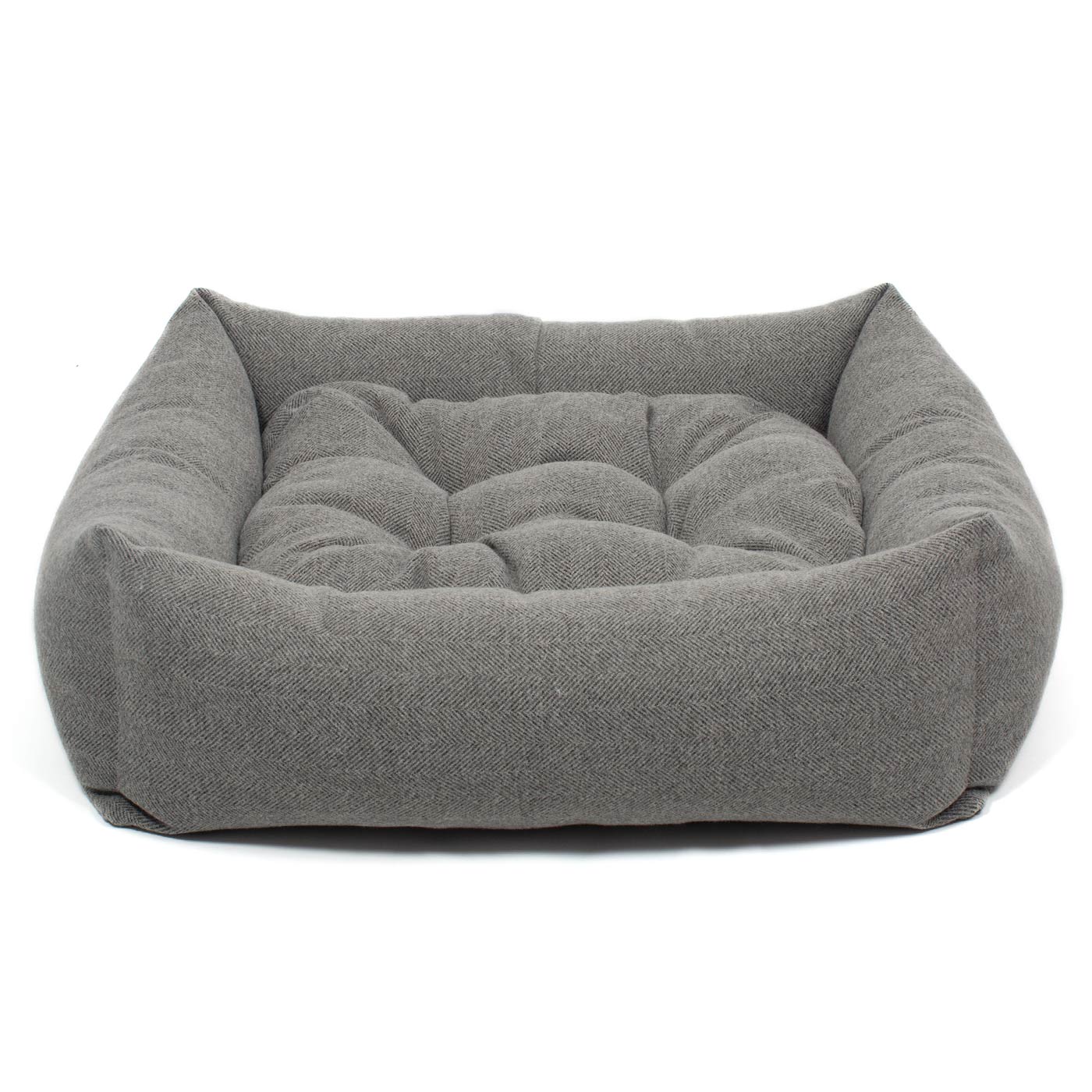 Box Bed For Dogs in Herringbone Tweed by Lords & Labradors