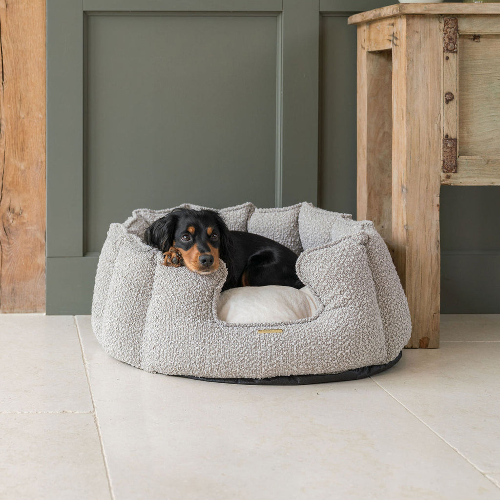 High Wall Bed For Dogs in Boucl¨¦ by Lords & Labradors