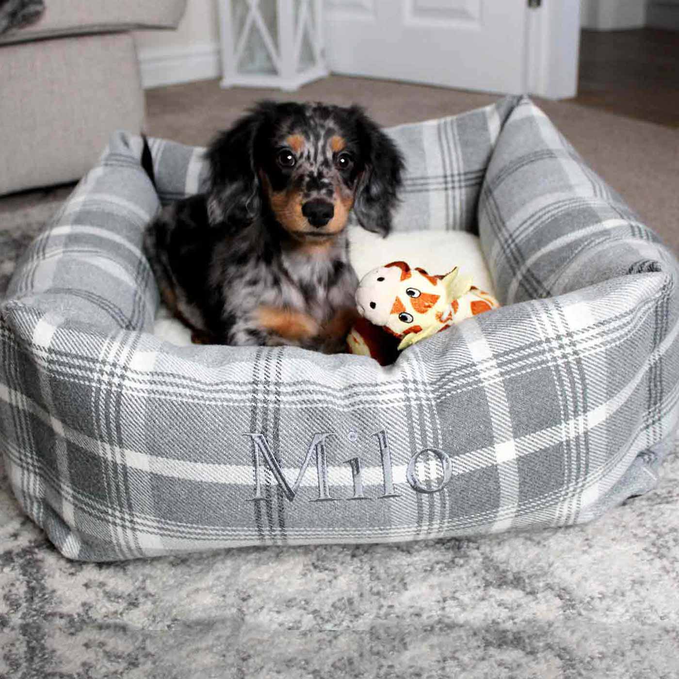 Box Bed For Dogs in Balmoral Tweed by Lords & Labradors