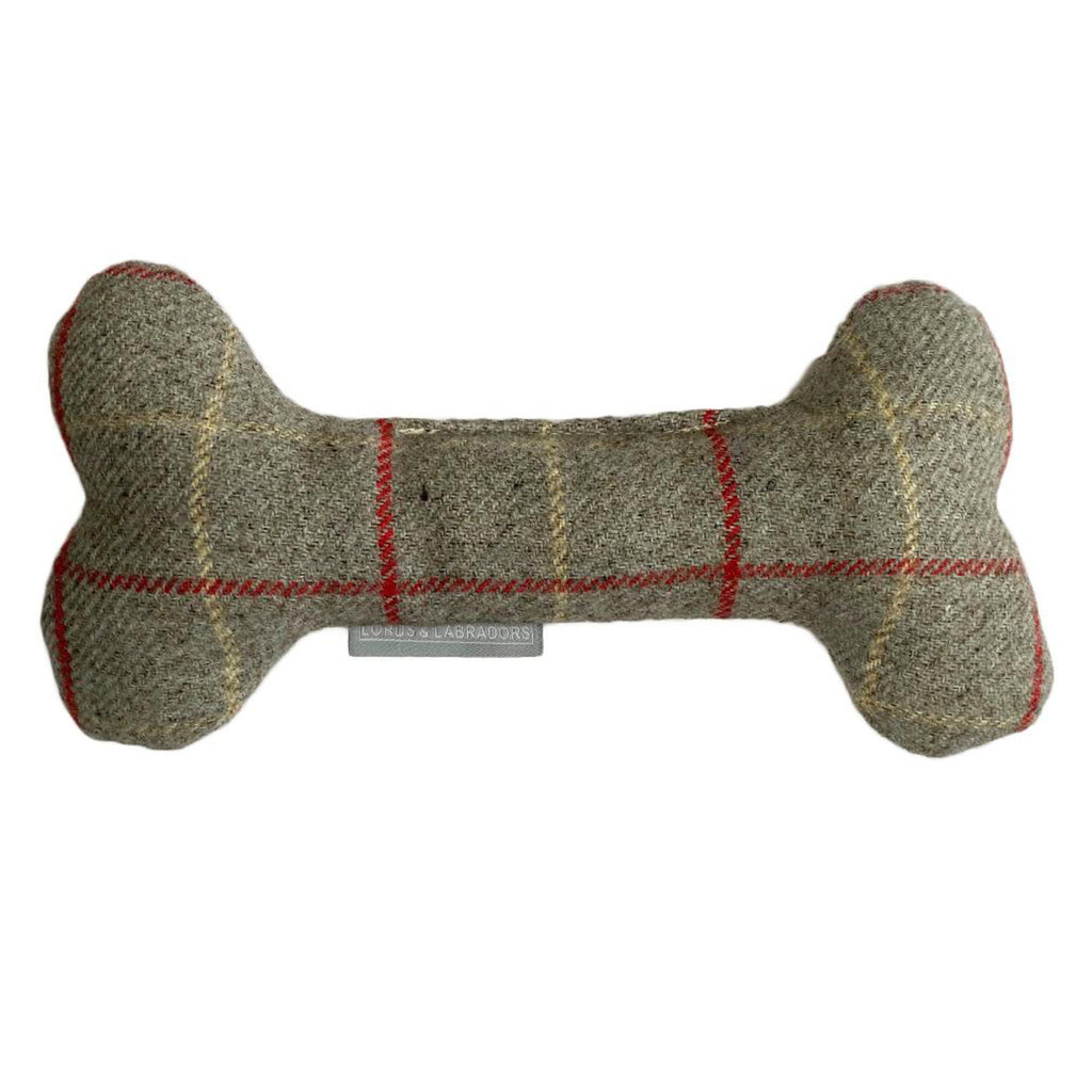Bone Dog Toy in Balmoral Tweed by Lords and Labradors